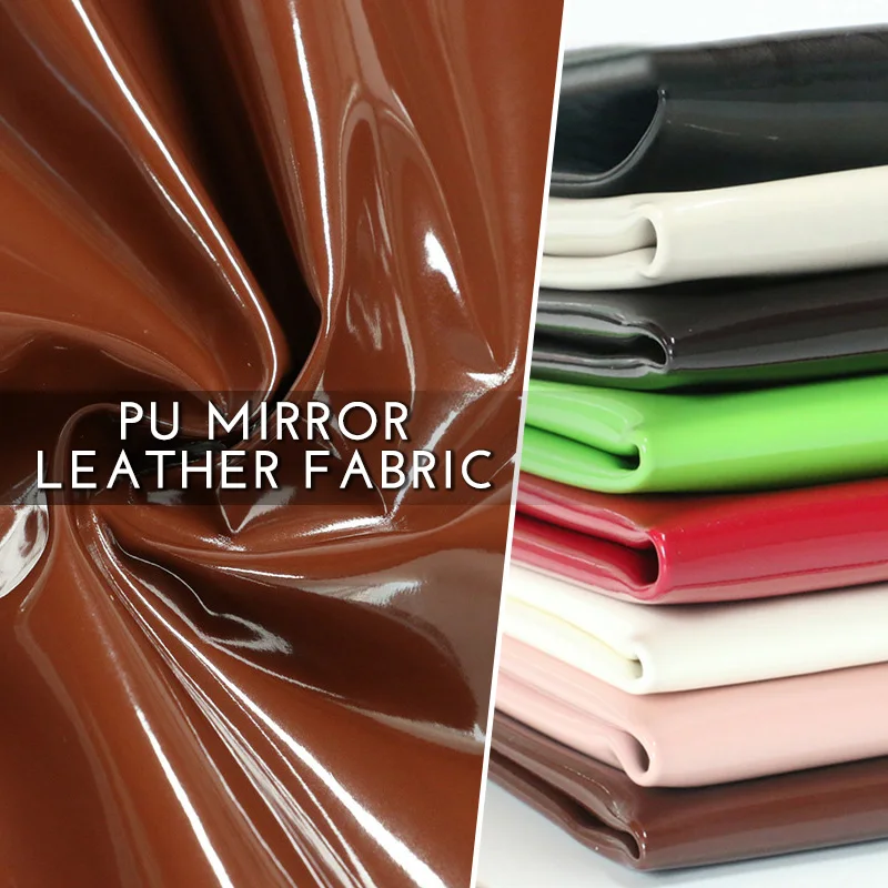 

100x140cm Shiny Glossy PVC Fabric Soft Vinyl Leather Fabric PU Imitation Leather Fabric For DIY Bag Dress Upholstery Material
