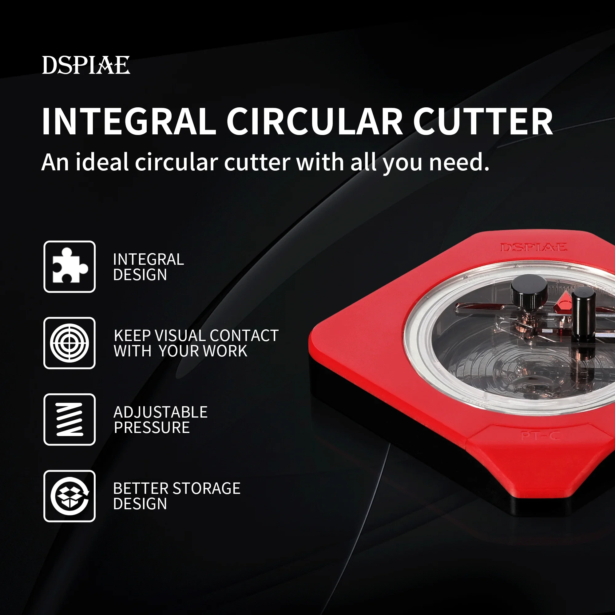 Model Tools Model Building Parts New DSPIAE PT-C Integral Circular Cutter for 1-50mm Circle with one 45&deg; Blade Model Assembly Building Kit DIY Hobby Tools