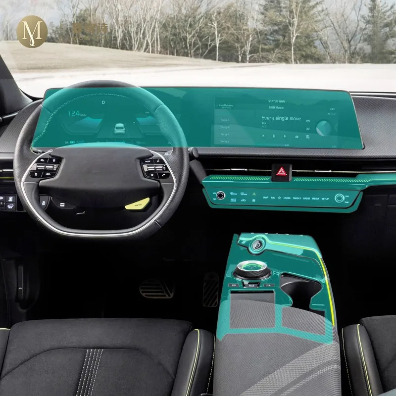 Per Kia Ev6 Ev Gt 2021-2023 Car Interior Center Console Trasparente Car Suit Ppf-Tpu Pellicola Protettiva Accessori Antigraffio