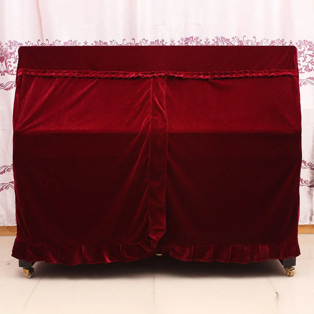 

Anti Scratch Bordered Gold Velvet Piano Cover Long lasting Protection Resistant to Dirt Colors and Sizes Available