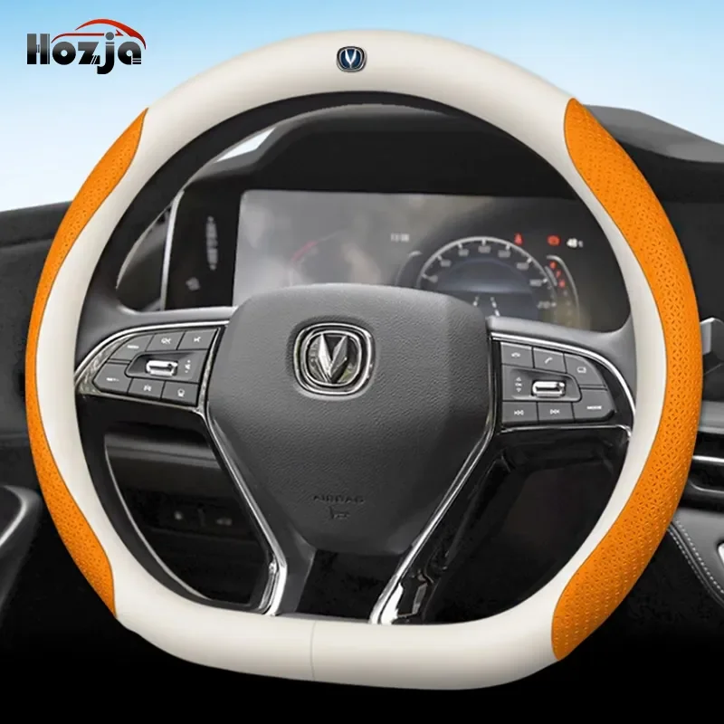 

Чехол на руль для Changan CS95 CS85 CS75 CS55 CS35 CS15 EADO CX70 Alsvin, нескользящий, 12 цветов, углеродная кожа, автомобильные аксессуары