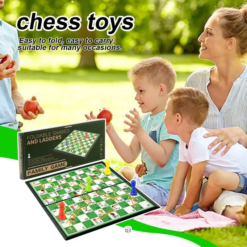 Chess Board Set Foldable Portable Non Magnetic Educational Game Toys For Boys Girls Women Men