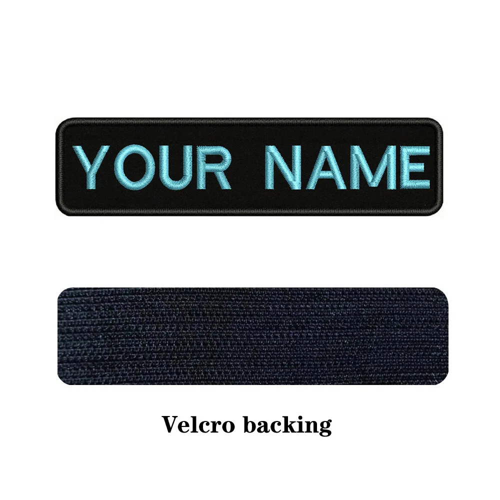 10X2.5cm Embroidery Custom Name Text Patch Stripes Badge Iron On Or Velcros Patches BR-01A 