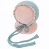 Ruffle Baby Girl Hat for Photography Props Fabric Newborn Bonnet with Lace Edge Classic Solid Newborn Hat Baby Photo Accessories 2