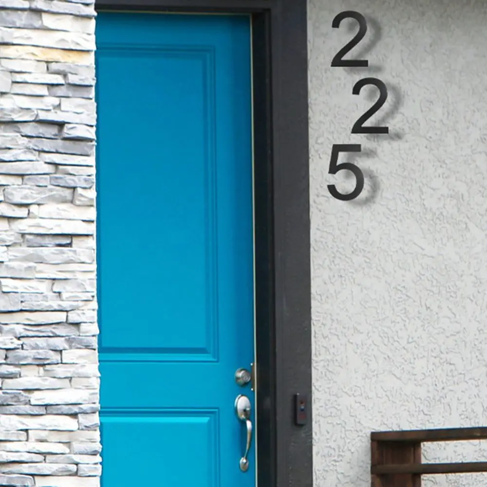Floating House Number 8" Modern House Numbers Garden Door Mailbox Decor Number with Nail Kit Black 911 Visibility Signage house number signs door signs house numbers number plate