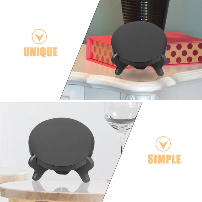 Description Picture 3 of itemObsidian Divining Mirror Table Decor Circle Desktop Plate Gothic Modern Accents Rocks Scrying Stone Black Circle Mirror