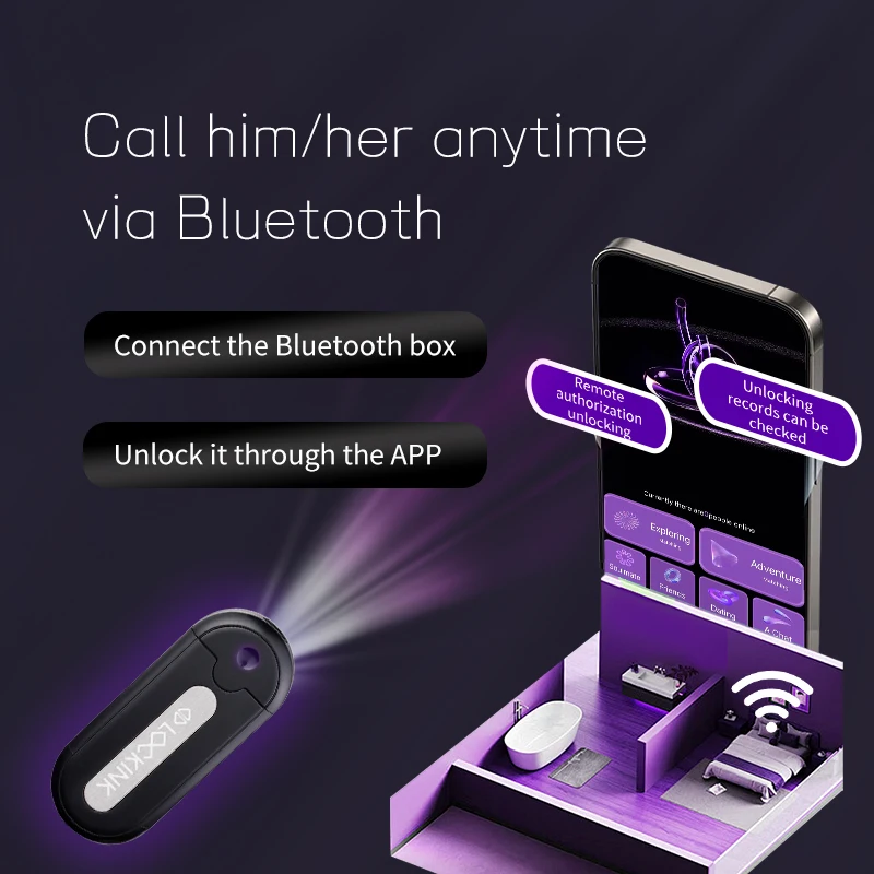LOCKINK Remote Key Safe Deposit Box App Intelligent Control Chastity Cage Couples Cb Penis Confinement Lock Adult Sex Supplies penis chastity cage chastity lock sex toy chastity cage accessory