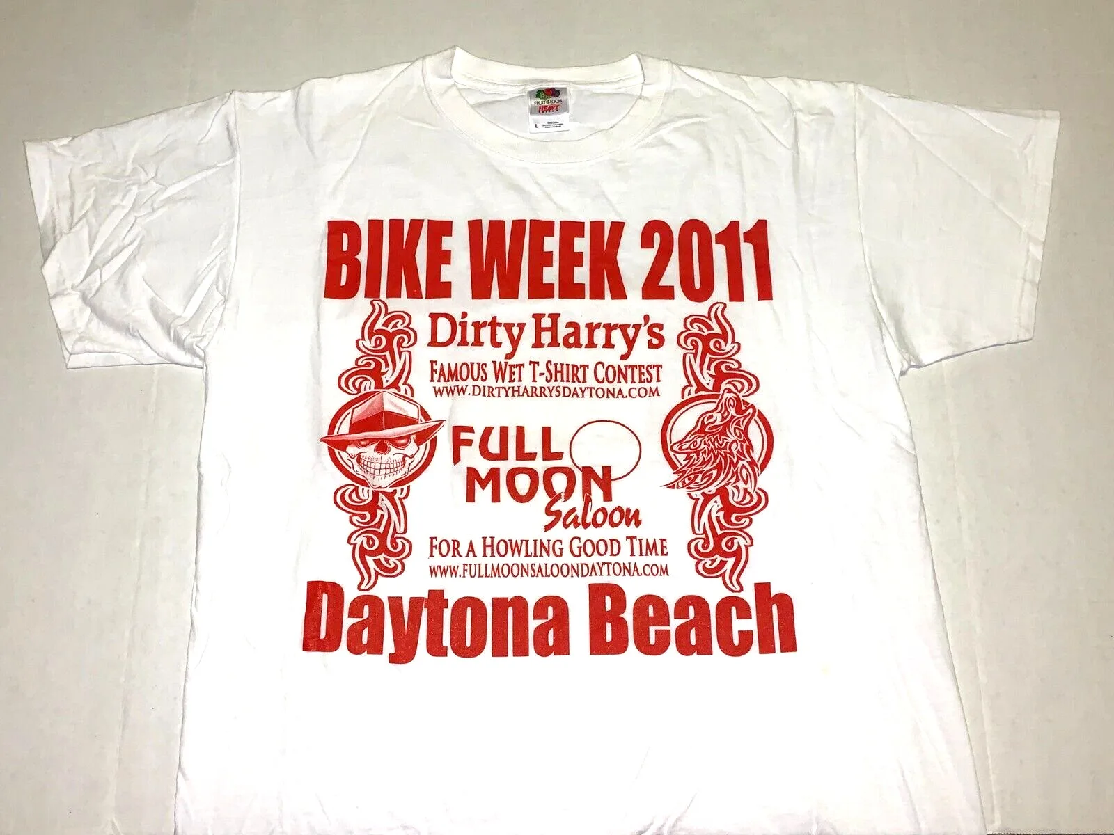Rare 2011 Bike Week Dirty Harry Daytona Beach Wet T Shirt Contest New Large Maniche Lunghe O Corte