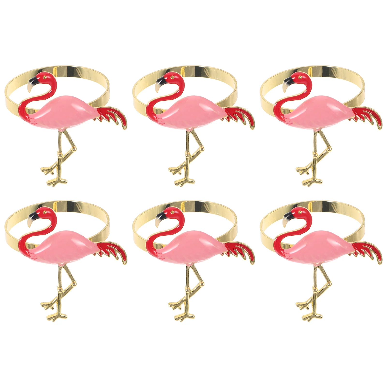 

6 Pcs Pink Napkin Ring Flamingo Buckle Party Supplies Banquet Hawaiian Table Centerpieces The Gift