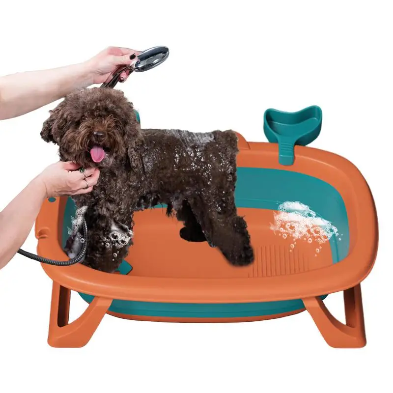 

Dog Bath Tub Dog Shower Tub Anti-Slip Pet Tub For Dog Bath Cute Dog Shower Tub Foldable Space-Saving Dog Grooming Tub For home