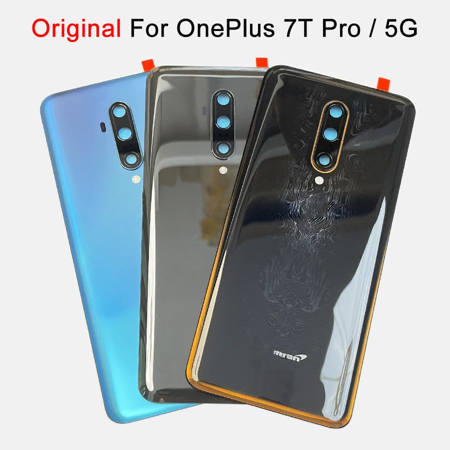 

100% Original Glass For OnePlus 7T Pro 5G McLaren Battery Cover Door Rear Housing Case For 7Tpro Rear Cover With Camera Lens