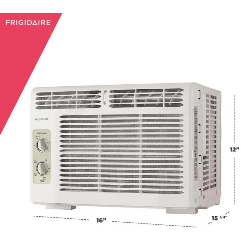 Frigidaire FFRA051WAE Window-Mounted Room Air Conditioner, 5,000 BTU with Temperature Control and Easy-to-Clean Washable Filter