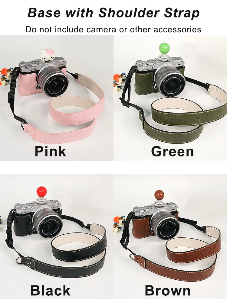 MUZIRI Halbtasche Aus Echtem Leder Für Fujifilm X-M5 – Schutzhülle Im Retro-Design Mit Handgriff & Stativgewinde