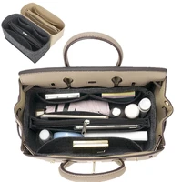 Hot Popular Women's Makeup Organizer Felt Cloth Insert Bag Multi-functional Travel Cosmetic Bag Fit Birkin25 30 35 Liner Bag 3