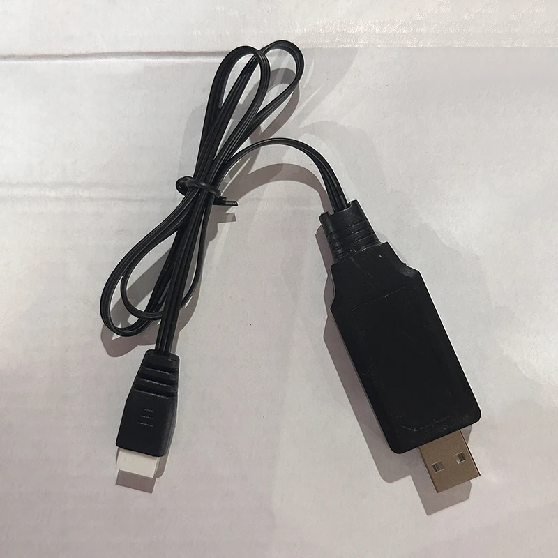 Câble de charge USB équilibré 7.4V pour batterie drone LiPo 2S, vue des connecteurs