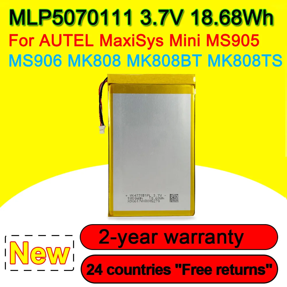 

MLP5070111 Battery For AUTEL MaxiSys Mini MS905 MS906 MK808 MK808BT MK808TS 3.7V 18.68Wh 5050mAh Fast Shipping High Quality