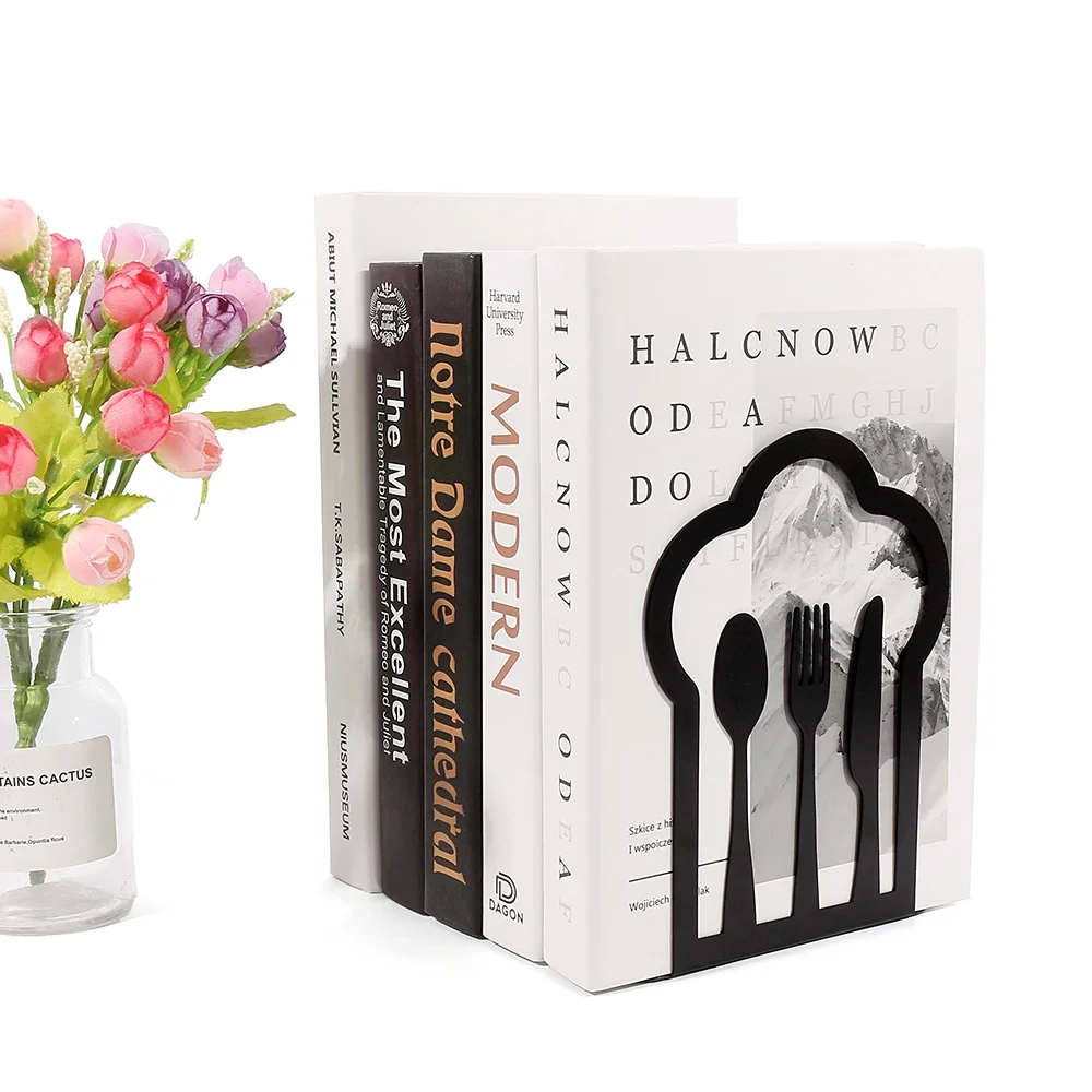 Tableware Hollow Creative Bookends Personality Desktop Office Table Ornament Retractable Book Support Stationery Supplies