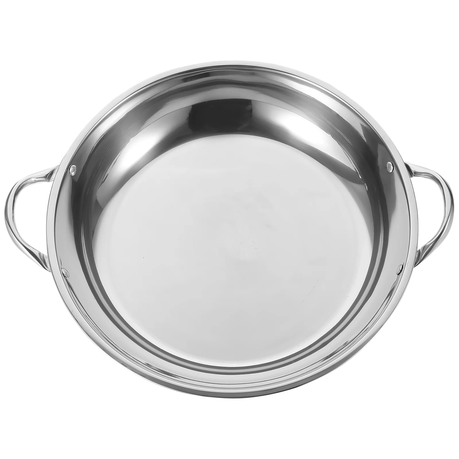 

Stainless Steel Griddle Stable End Cooking Pan Hot Pot Shop Tool Saute Wok Takeaway Thicken Large for