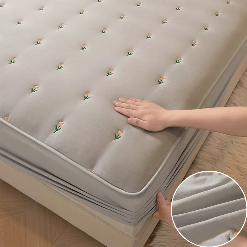 FloralMattressCoverThickenFittedSheetElasticBandageBedsheet