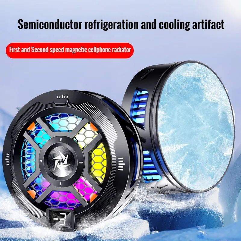 Phone Cooler Mobile Phone Magnetic/ Back-Clip 2 In 1 Semiconductor Radiator RGB Light IOS Android PUBG LOL Game Cooler