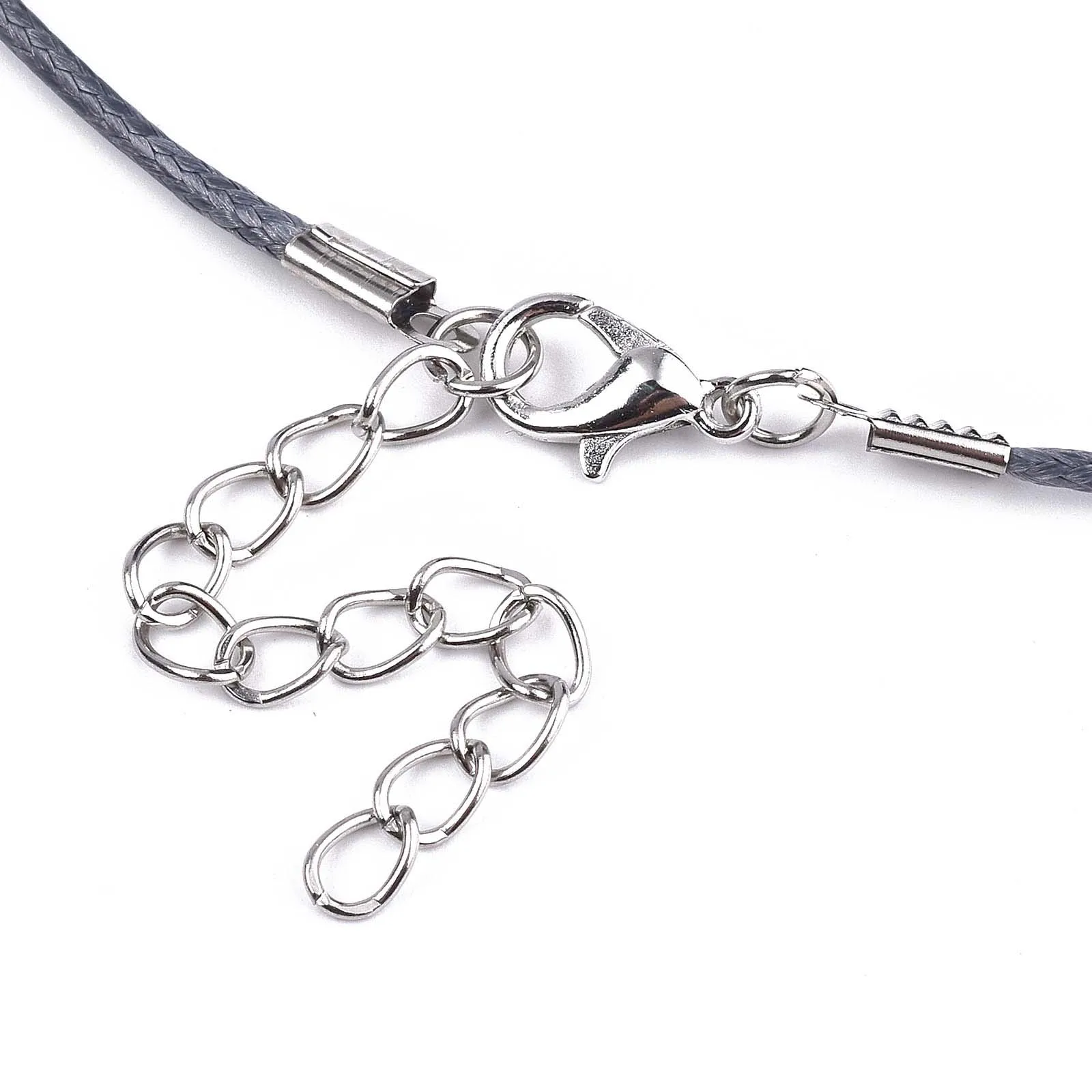 100pcs Waxed Cotton Cord Necklace Making Adjustable Braided Rope String Necklace Lobster Clasps End Chains for Jewelry Making