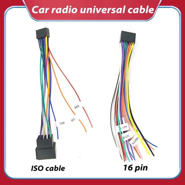 MEKEDE Universal ABS 16Pin ISO Car Radio Power Cable Wiring Harness Stereo Adapter for Car Android Player Plug and Play