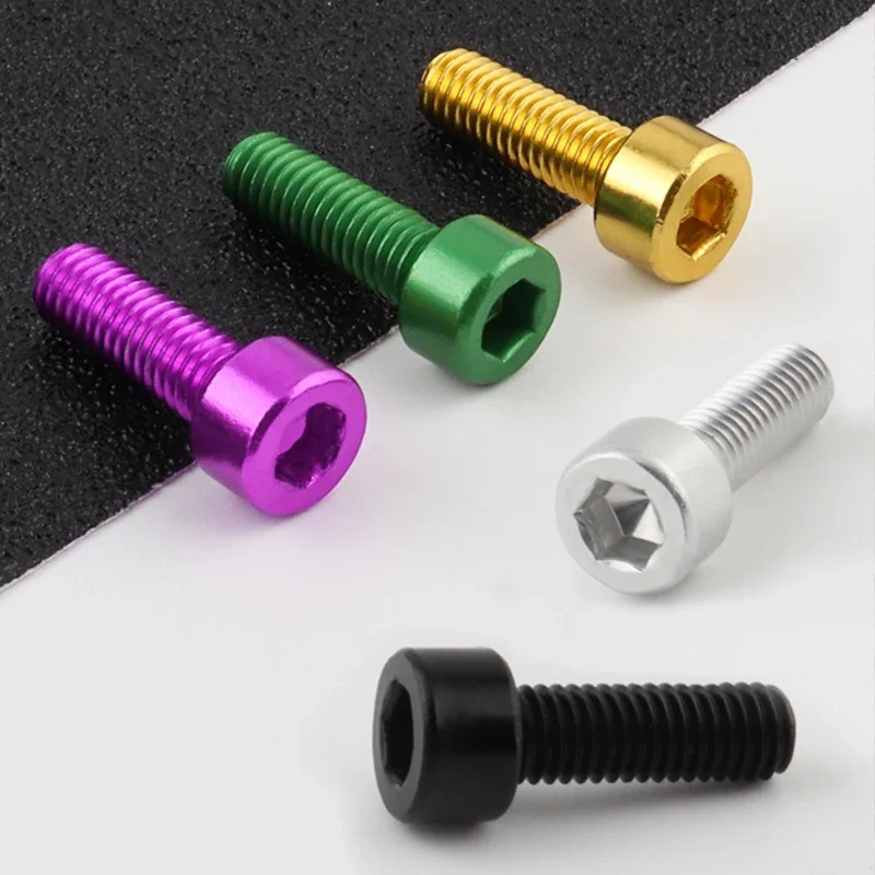 MUQZI 2pcs M5*15MM Bicycle Bottle Cage Screws M5 Ultra-Light Aluminum Holder Bolts MTB Road Bike Accessories