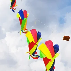 1.2/2.4M Rainbow Kite Windpipe Rotating Tail Hanger Spiral Tail 3D Windpipe Rotating Tail Strap Cometa Gigante Kite for Kids