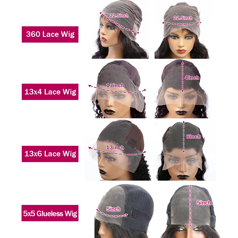Human Hair Wig 13x6 HD Water Wave Lace Front Wig 360 40 Inch Loose Deep Wave Curly Lace Frontal 5x5 Closure Wig For Women