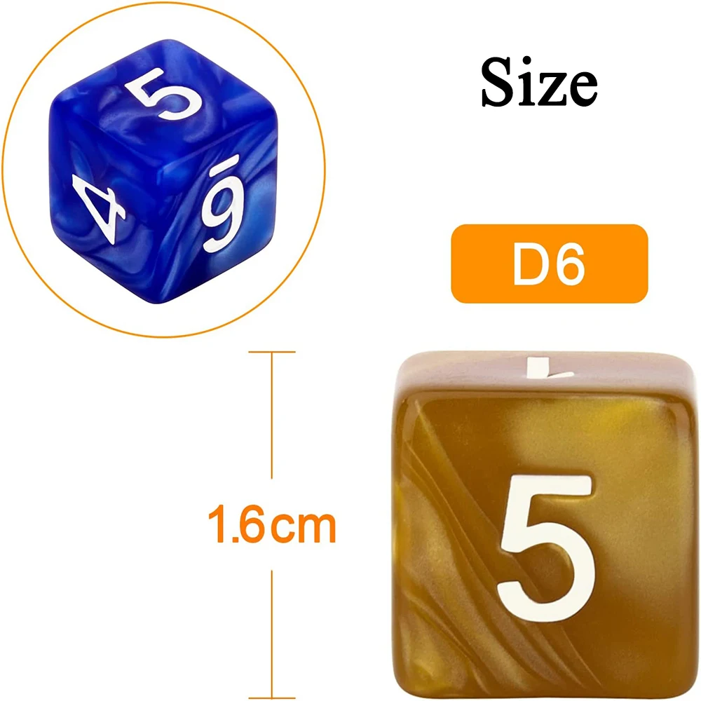 6 Sided Multi-Side Dice Set (100/75/25/7Pcs) Random Color DND Polyhedral Square Corner 16mm RPG Role Playing Table Board Games game dice dice set acrylic dice
