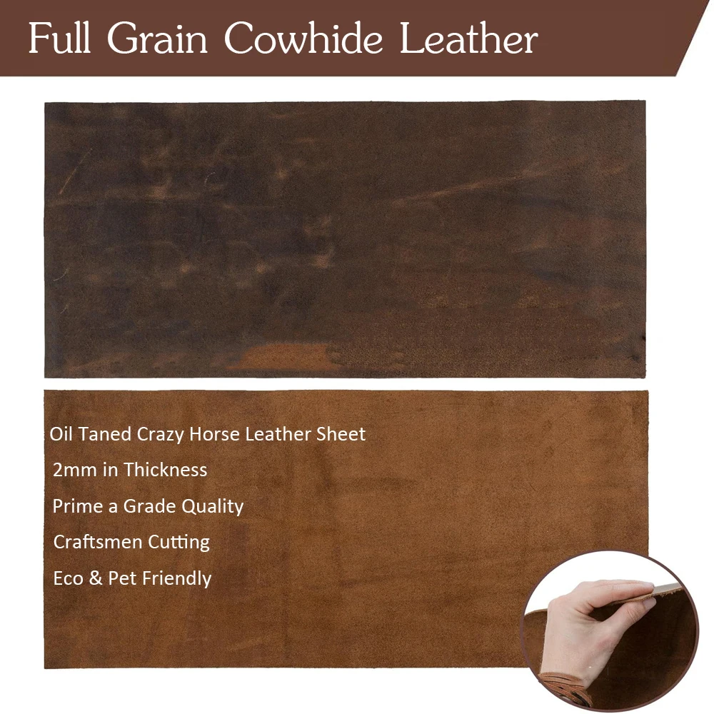 Premium Crazy Horse Oil-Tanned Leather Sheets