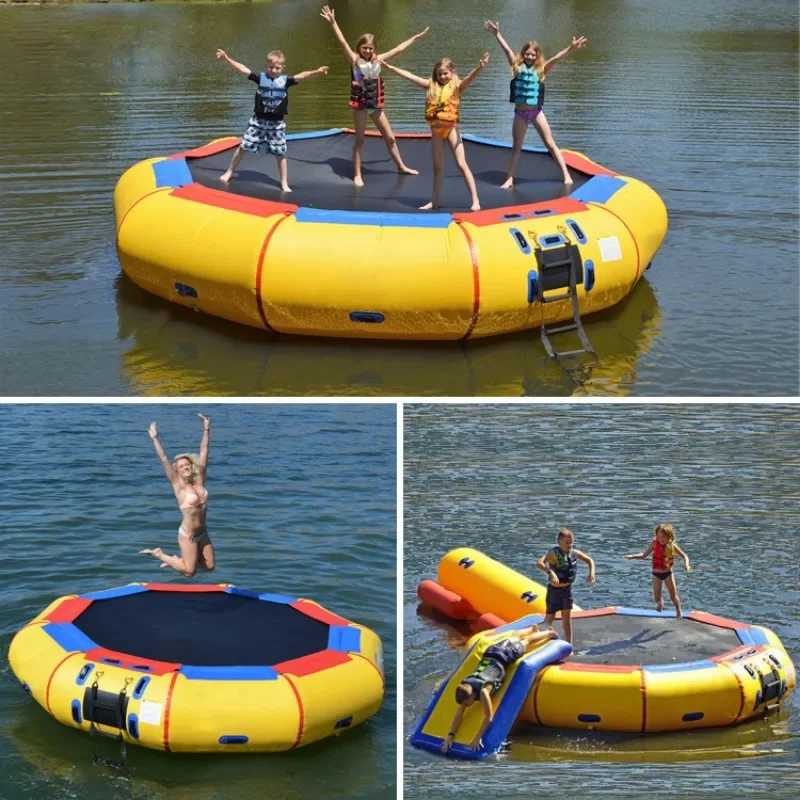 

Dia 2M/3M/4M Thickening Inflatable water trampoline with Blower Kids Adults outdoor water park playground Pool Lake toy
