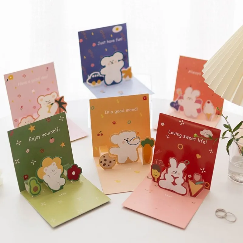 3D Birthday Cake Pop-Up Greeting Cards for Kids Friends Family Postcards Gifts with Envelope