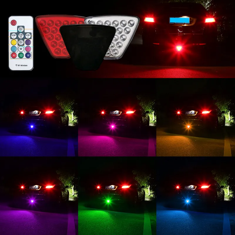 

New Arrival 1pcs Brake Lights Universal F1 Style Multicolor RGB Rear Tail Third Brake Stop Safety Lamp Light Car LED Signal Lamp