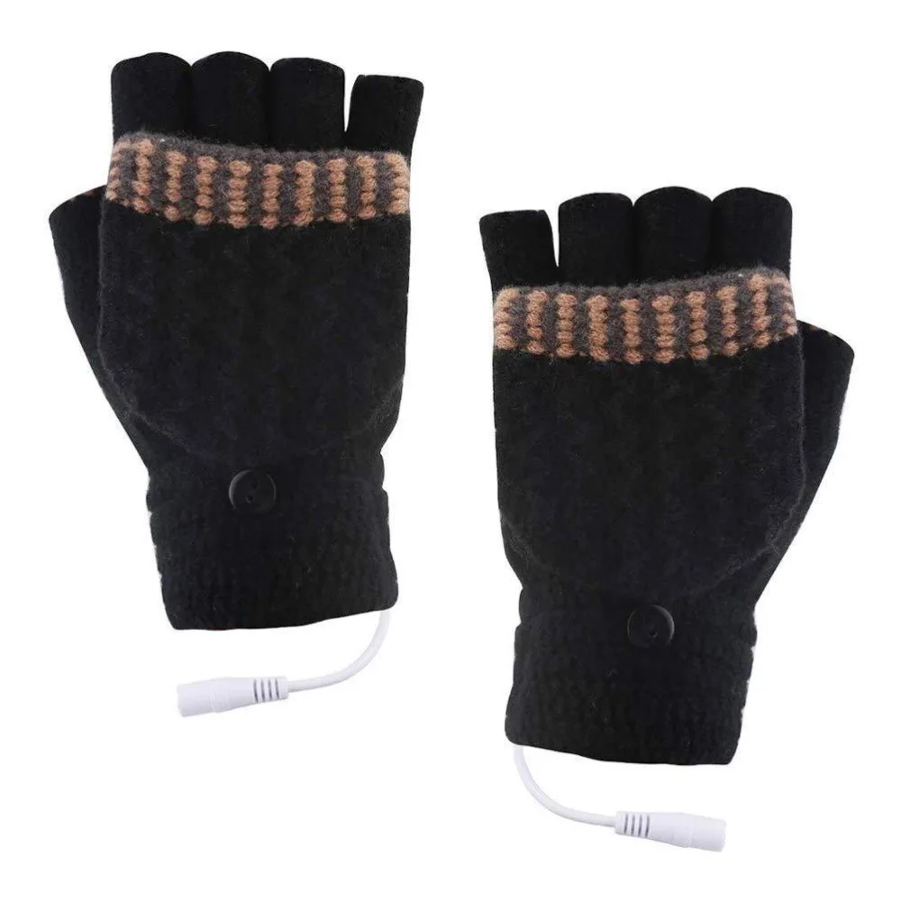 

Half-finger Heated Gloves Detachable Double-sided Heating USB Heating Gloves Cold-proof Work&Study Warmth Fingerless Mittens