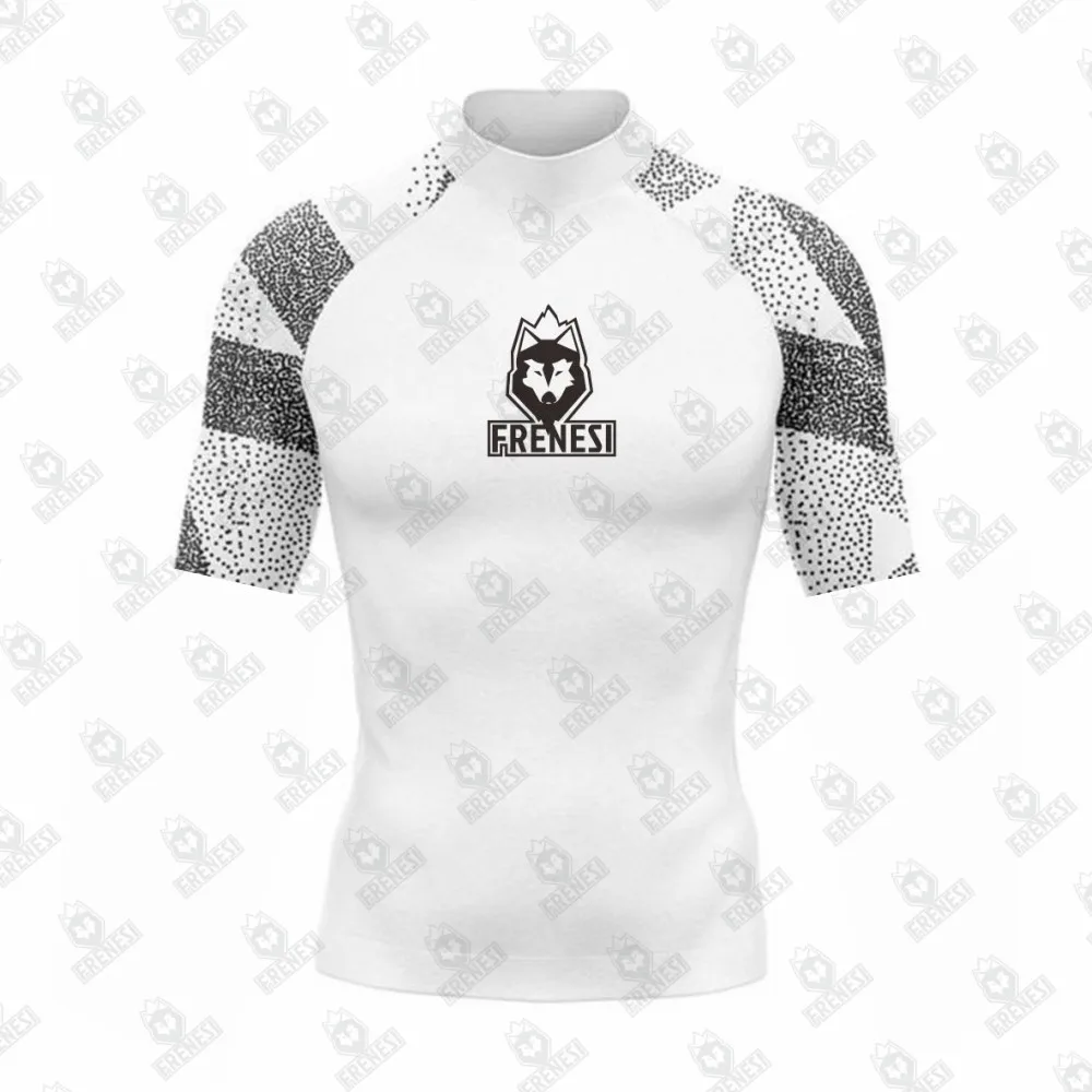 Men's Rashguard Short Sleeve Surfing Shirts Sunscreen Lycra Fabric Surf Sweatshirt UV Protection Frenesi Swimwear