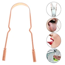 

1 Pc Tongue Scraper Copper Oral Cleaner Brush Fresh Breath Cleaning Tongue Toothbrush Oral Care Health Care Tools