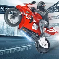 Coches de motocicleta RC, equilibrio autoestable de pie en una rueda, motocicleta eléctrica acrobática de deriva de carreras competitiva para niños - Imagen 6