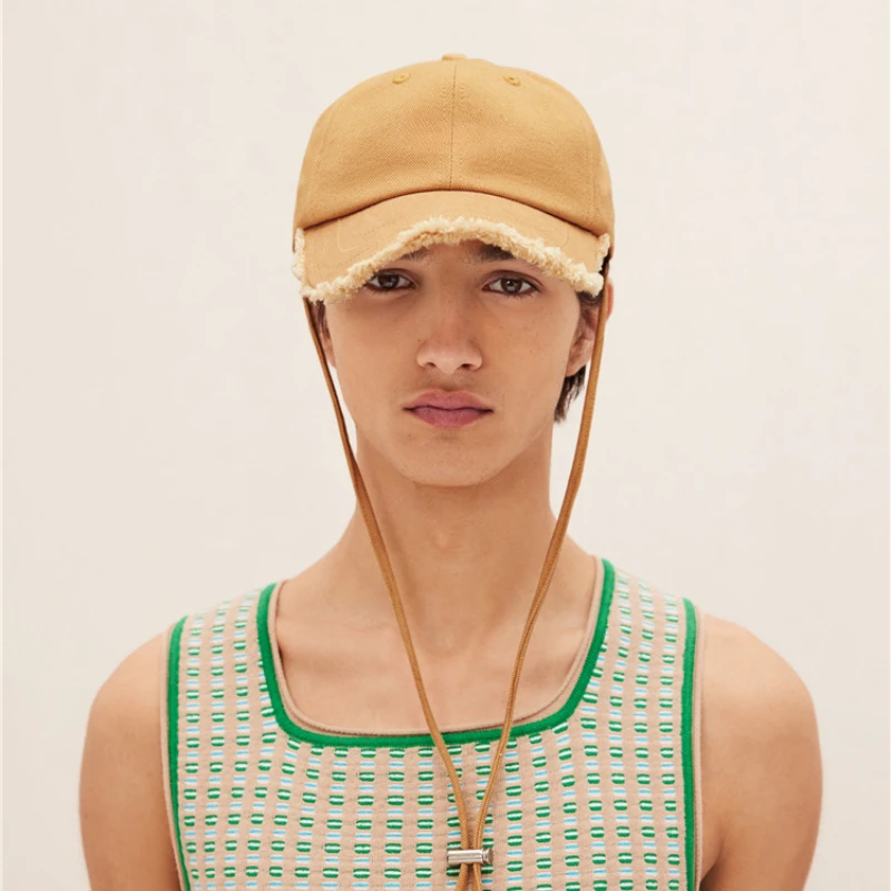 Baseball Hat For Women Men Cotton Adjustable Ball Caps Metal Logo Outdoor Cool Lady Male Sun Lanyard Fixed Hanging Rope Cotton 4