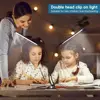 LED Desk Lamp Double/Single Head Reading Table Lamp With Clip Dimmable Brightness For Home Study Office Lighting PC Eye Protect 4