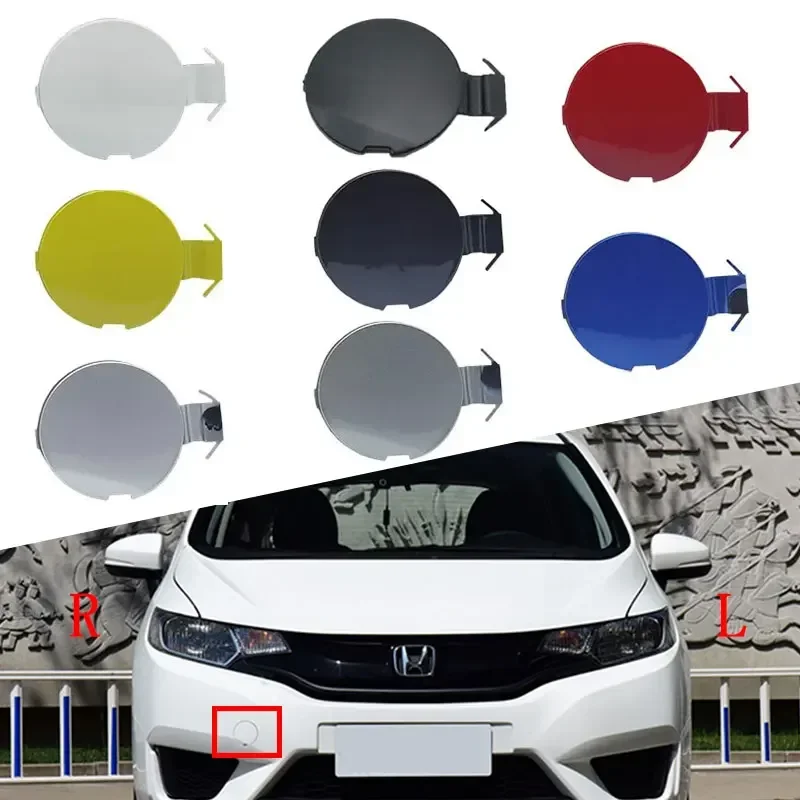 Silver Front Bumper Tow Hook Hole Cover Cap – For Honda Fit/Jazz GK5 (2014-2017) – Clip-On Replacement