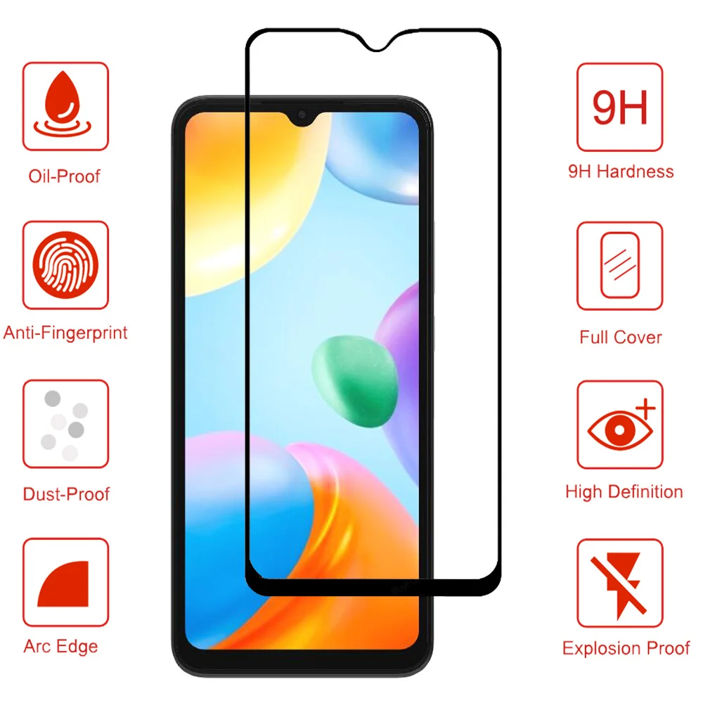 Pelicula Redmi 13C 12C 10C Glass For Xiaomi Redmi Note 13 12 11 10 Pro Plus  Tempered Glass Redmi 13 C Screen Protector Redmi 13C Cristal templado Redmi  12 C nfc Front