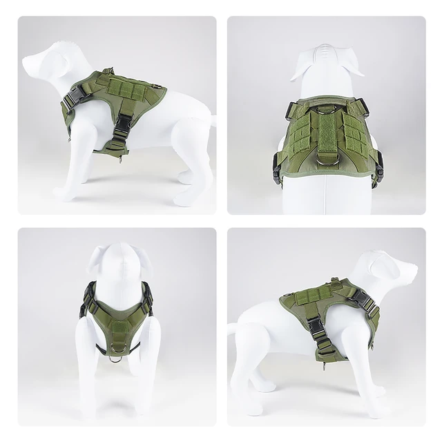 Tactical Vest Dog Harness Military Pet Harness Chest For Medium Large Dog Training Hiking Molle Big Dog Harness With Storage Bag 3