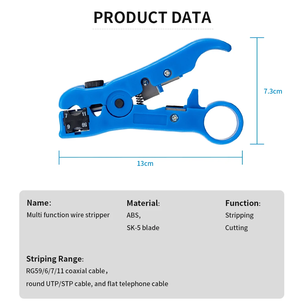 Description Picture 3 of itemCCTV Camera Installation Tool Set Compression Pliers for F/BNC/RCA Connector RG-58/59/62/6(3C/4C/5C) Type Cable Stripper Kit