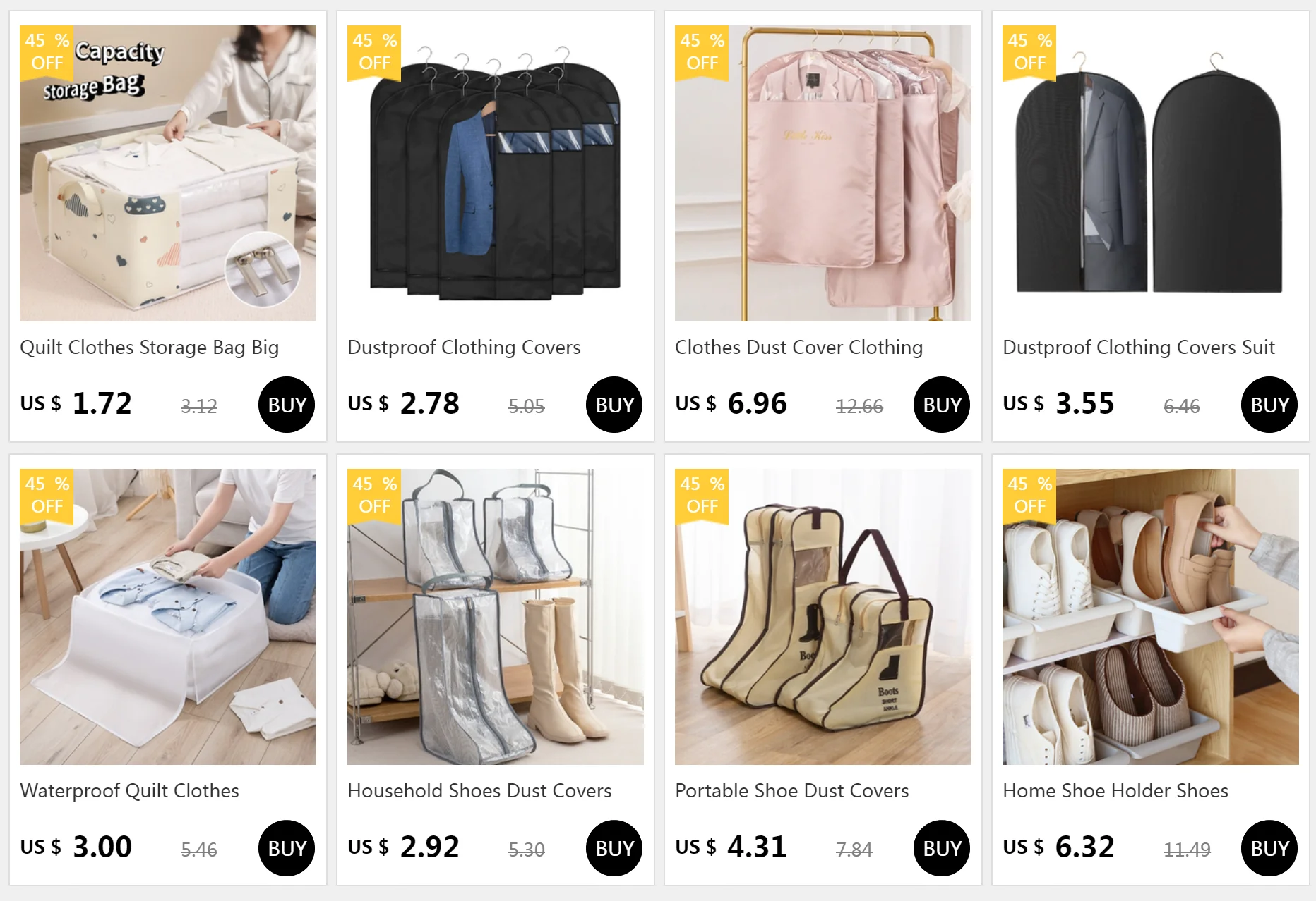 Description Picture 2 of itemDustproof Clothing Covers Waterproof Clothes Dust Cover Coat Suit Dress Protector Hanging Garment Bags Closet Organizer