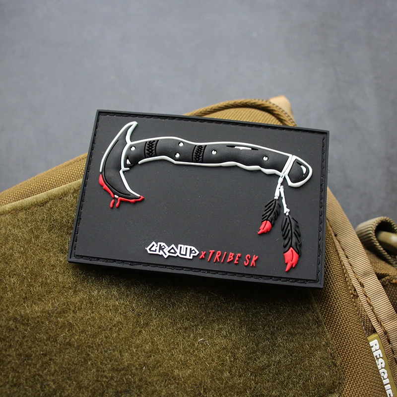Tribe Skz Hatchet 3d Pvc Patches Strip Armband Rubber Outdoor Bag
