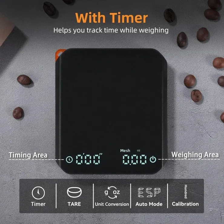 High Precision Italian Coffee Electronic Scale Pour over Coffee Tool 2kg/0.1g Cross-Border Digital Kitchen Balance