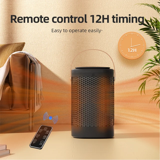 Portable Electric Heater PTC Heating Fans Remote Control Desk Heater 70° Oscillating Heater for Room Home Warmer Machine 4