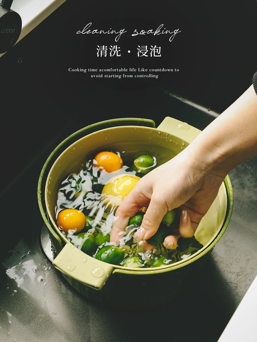 

Double-Layer Vegetable Washing Basket Drain Basket Kitchen Vegetable Basket Strawberry Fruit Basket Living Room Storage Basket