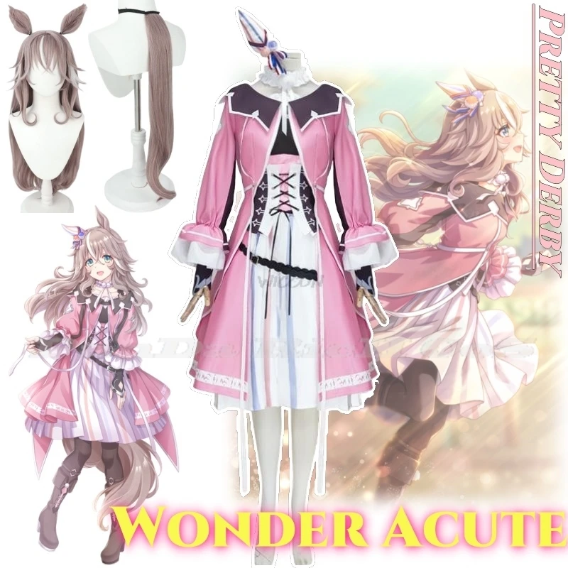 Anime Game Umamusume: Pretty Derby Wonder Costume Cosplay Acuto Vestiti Parrucca Coda Scarpe Uniforme Cosplay Pretty Derby Halloween